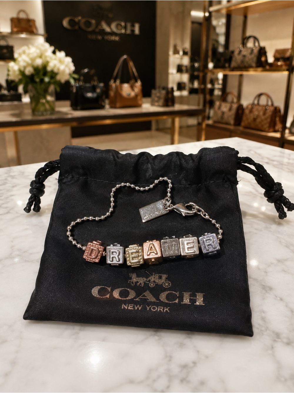 Coach Rare RUNWAY DREAMER Letter Block Bracelet – Multicolor with dust bag. - Picture 2 of 3
